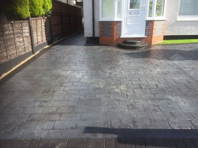 New driveway and artificial grass garden Wythenshawe 1