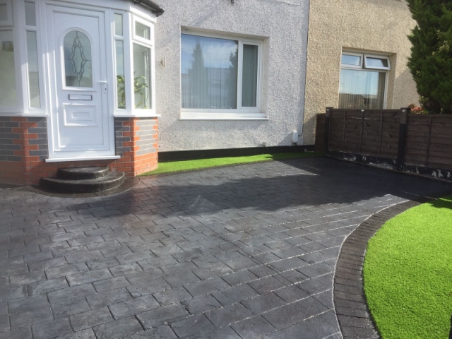 New driveway and artificial grass garden Wythenshawe 3