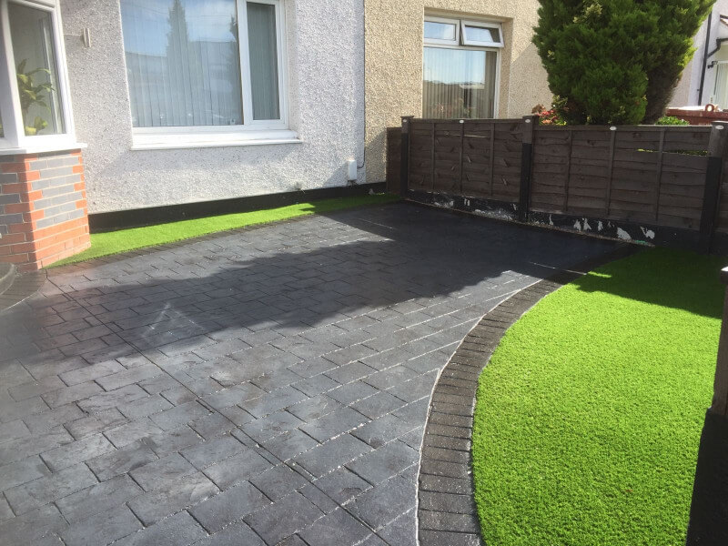 New driveway and artificial grass garden Wythenshawe