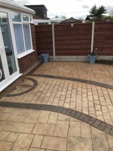 New pattern imprinted patio in Cheadle