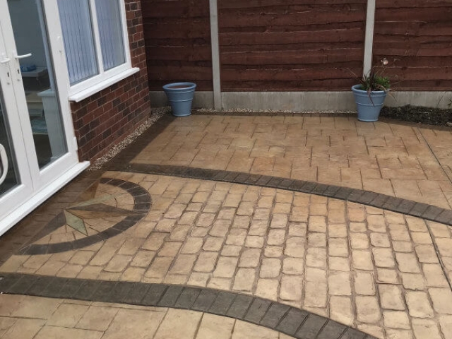New pattern imprinted patio in Cheadle