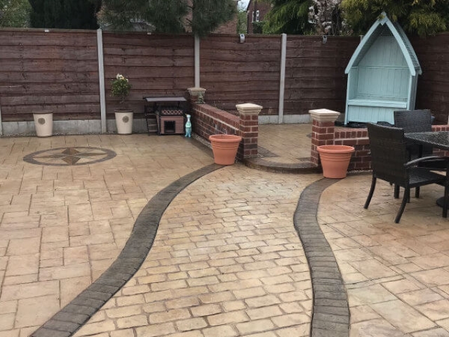 New pattern imprinted patio in Cheadle