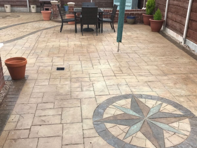 New pattern imprinted patio in Cheadle