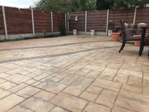 New pattern imprinted patio in Cheadle