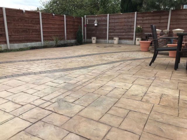 New pattern imprinted patio in Cheadle