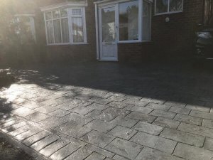 New Pattern Imprinted Concrete Driveway in Heald Green