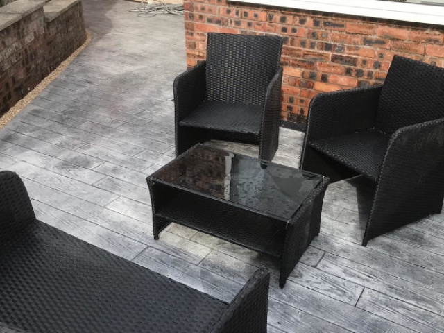 New Imprinted Concrete Patio in Wythenshawe