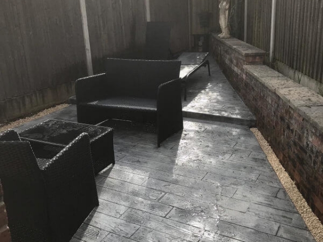 New Imprinted Concrete Patio in Wythenshawe