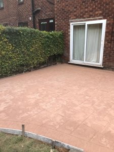 New concrete staircase and patio