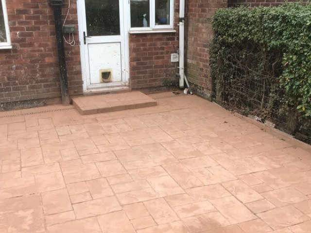 New concrete staircase and patio