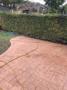 New concrete staircase and patio