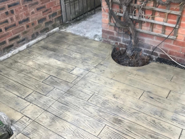 New concrete patio in Didsbury, Manchester