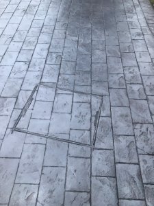 New pattern imprinted concrete driveway in Wythenshawe