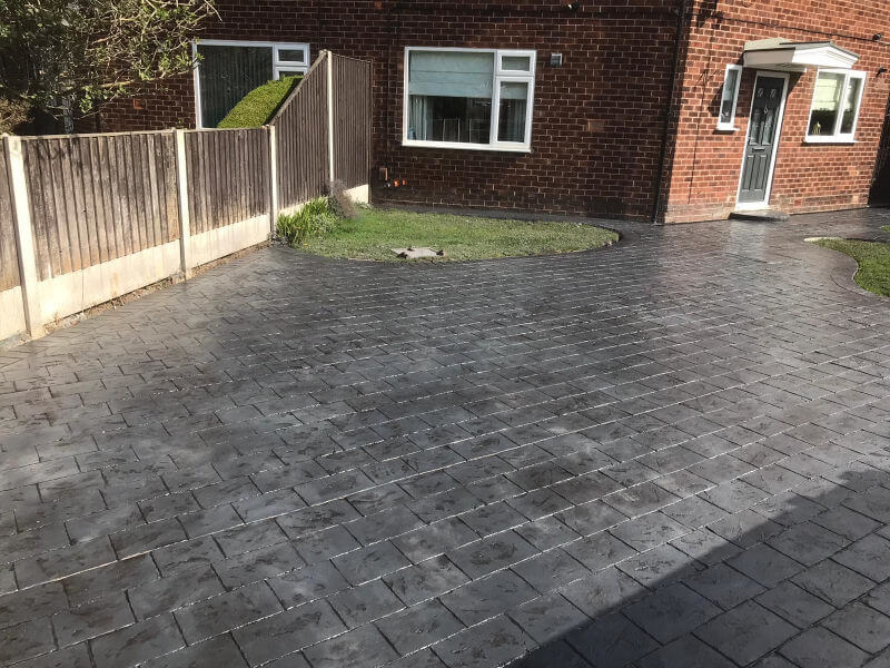 New pattern imprinted concrete driveway in Wythenshawe