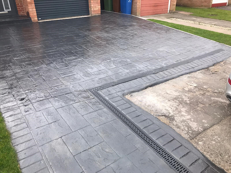 Pattern imprinted concrete driveway Gatley