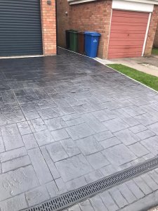 Pattern imprinted concrete driveway Gatley