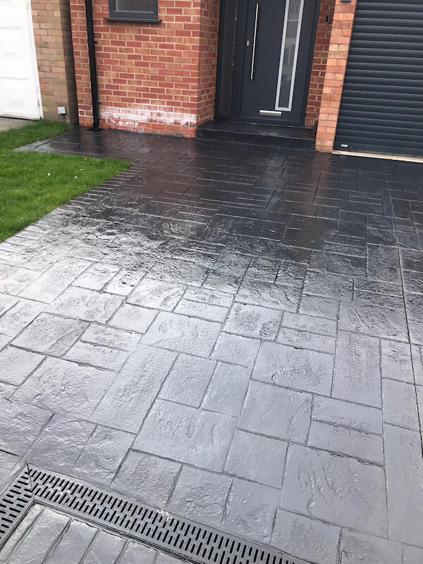 Pattern imprinted concrete driveway Gatley