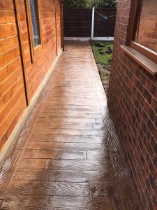 Wood Plank Effect Concrete Patio in Manchester