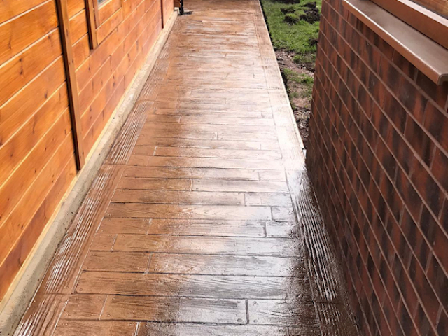 Wood Plank Effect Concrete Patio in Manchester