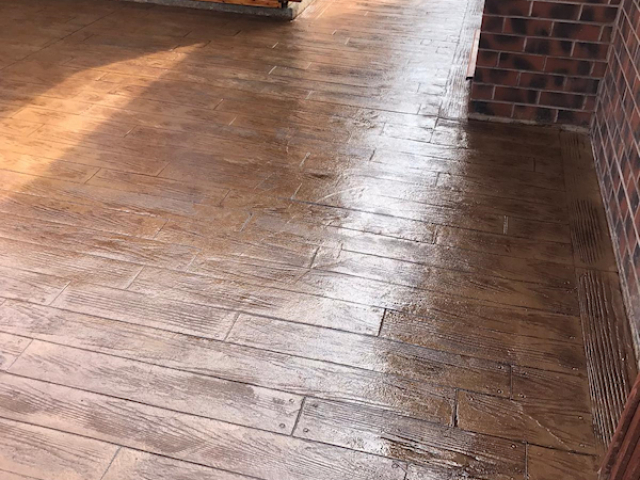 Wood Plank Effect Concrete Patio in Manchester