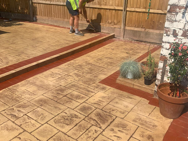 New Pattern Imprinted Concrete Patio in Manchester