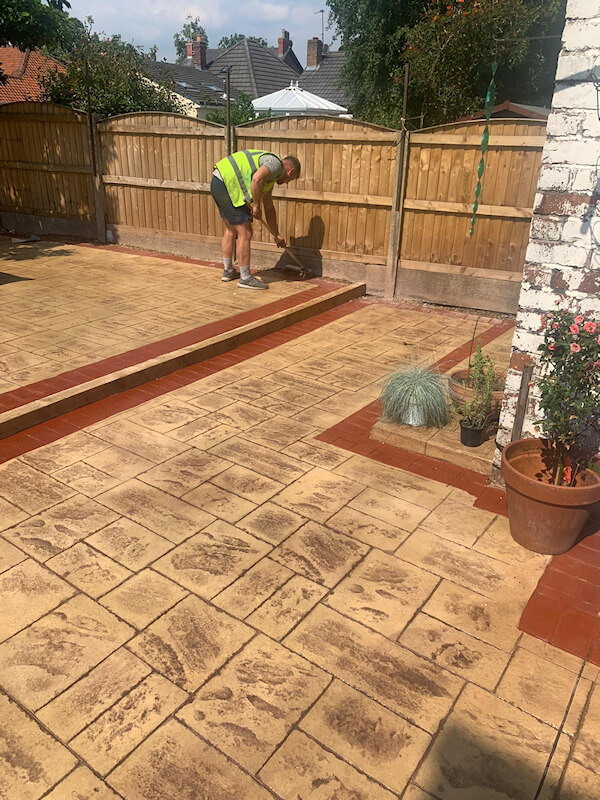 New Pattern Imprinted Concrete Patio in Manchester