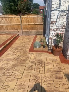 New Pattern Imprinted Concrete Patio in Manchester