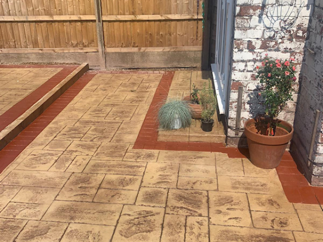 New Pattern Imprinted Concrete Patio in Manchester