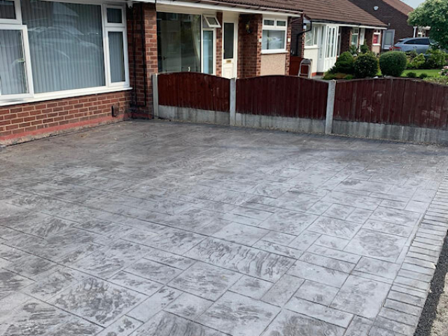 New Pattern Imprinted Driveway in Heald Green