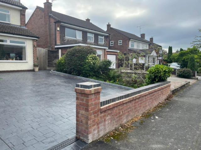 New pattern imprinted concrete driveway in Hale