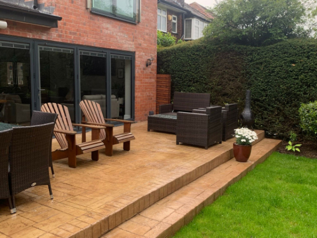 New concrete driveway and patio in Gatley