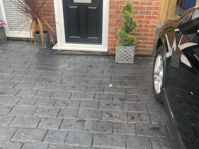 New Pattern Imprinted Concrete Driveway in Cheadle Stockport