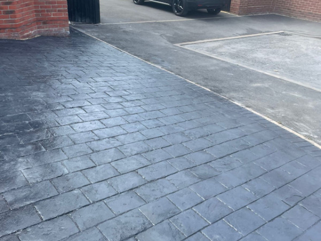 Pattern Imprinted Concrete Driveway in Northwich