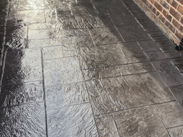 Royal Ashlar Pattern Imprinted Concrete Driveway in Urmston