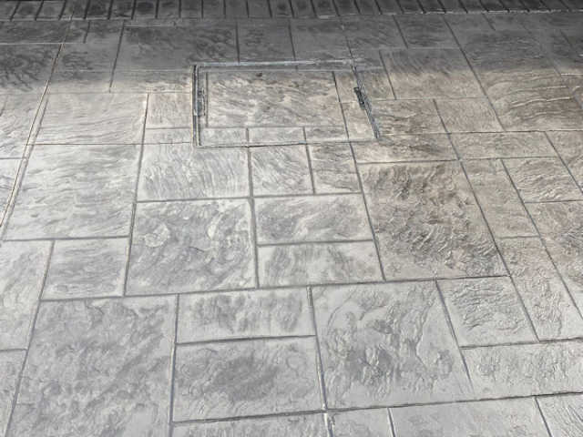 Royal Ashlar Pattern Imprinted Concrete Driveway in Urmston