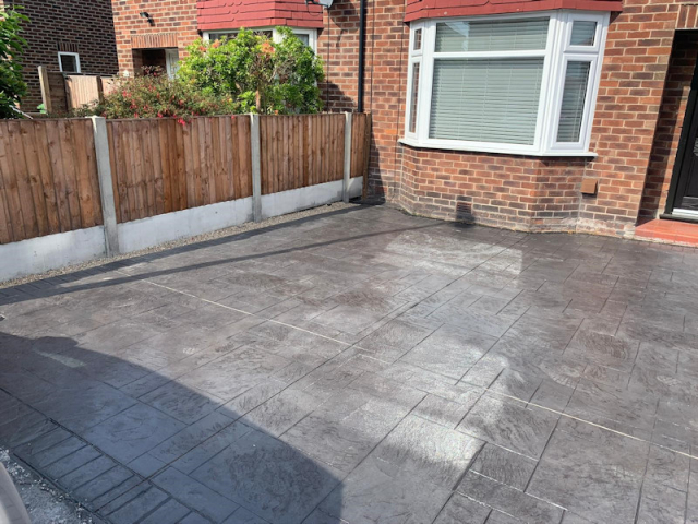 Royal Ashlar Pattern Imprinted Concrete Driveway in Sale, Manchester