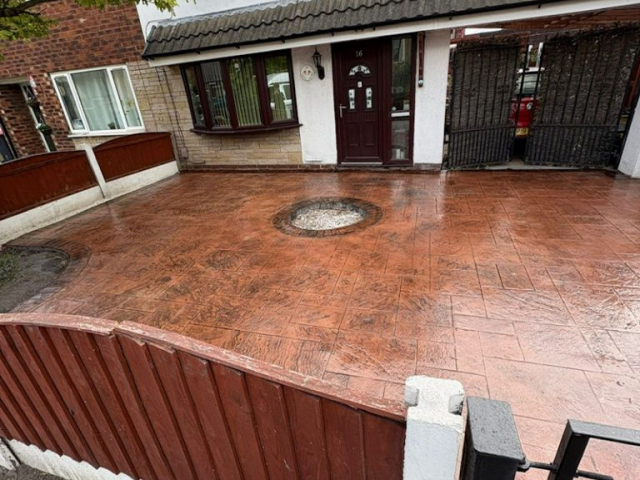 Pattern Imprinted Concrete Driveway in Eccles Salford
