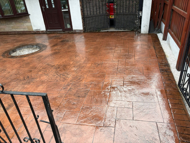 Pattern Imprinted Concrete Driveway in Eccles Salford