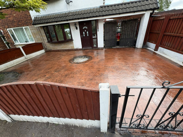 Pattern Imprinted Concrete Driveway in Eccles Salford