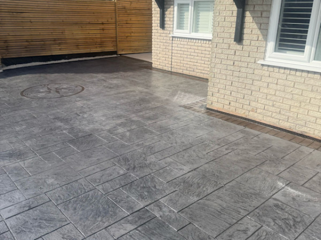 New Pattern Imprinted Concrete Driveway in Leigh Manchester