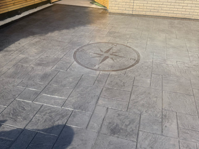 New Pattern Imprinted Concrete Driveway in Leigh Manchester