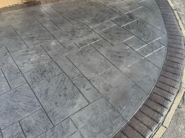 New Pattern Imprinted Concrete Driveway in Leigh Manchester