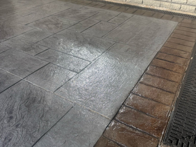 New Pattern Imprinted Concrete Driveway in Leigh Manchester