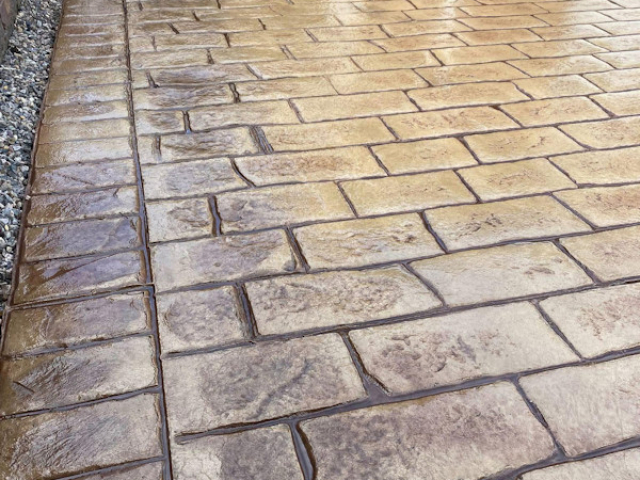 New Pattern Imprinted Concrete Driveway in St Helens, Merseyside