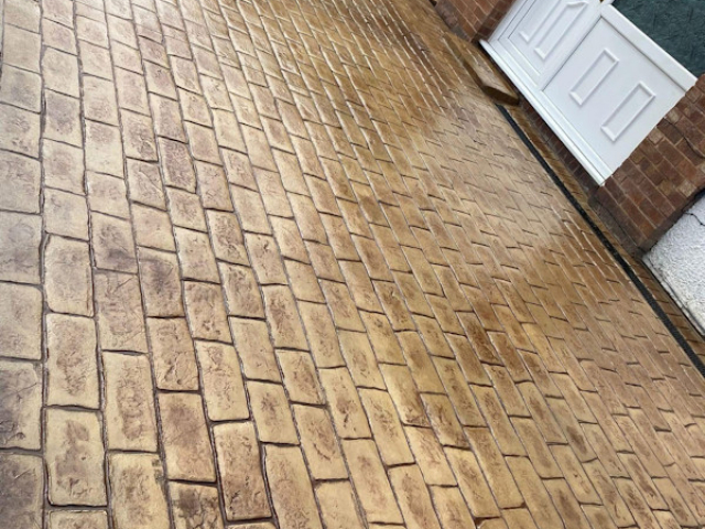 New Pattern Imprinted Concrete Driveway in St Helens, Merseyside