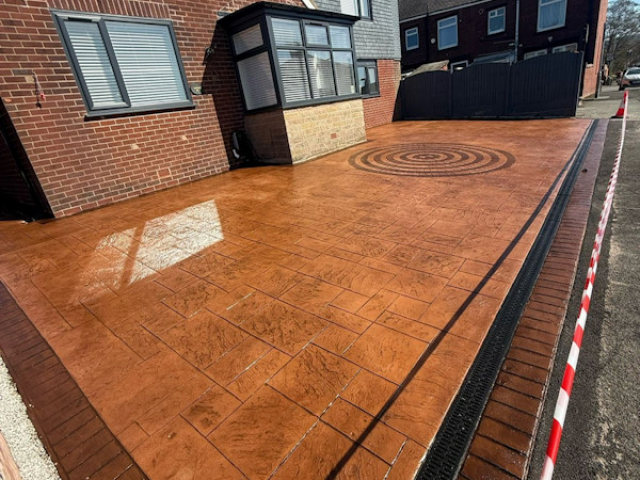 Pattern Imprinted Concrete Driveway in Chadderton Manchester