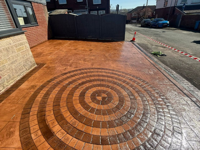 Pattern Imprinted Concrete Driveway in Chadderton Manchester