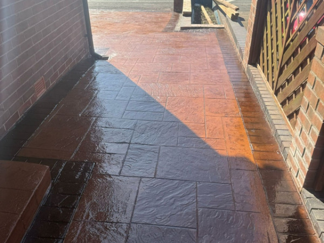 Pattern Imprinted Concrete Driveway in Chadderton Manchester