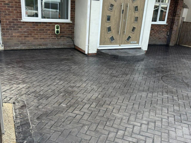 New Pattern Imprinted Concrete Driveway in Cheadle Stockport
