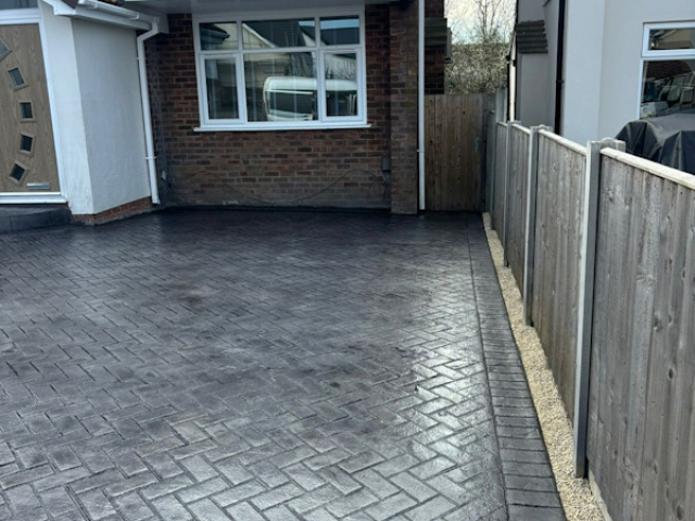 New Pattern Imprinted Concrete Driveway in Cheadle Stockport